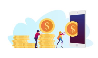 Gelecekteki vektör illüstrasyonyatırım. Akıllı yatırım, finans ve bankacılık için düz tasarım konsepti.