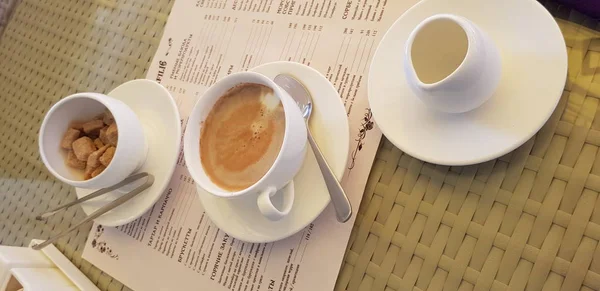 Café e chá com doces — Fotografia de Stock