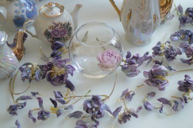 Doğal dekor ve çiçek makro çekimi