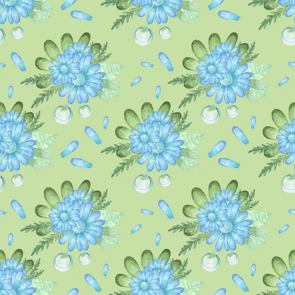 Watercolor Pattern Spring Flowers — Stock Photo, Image