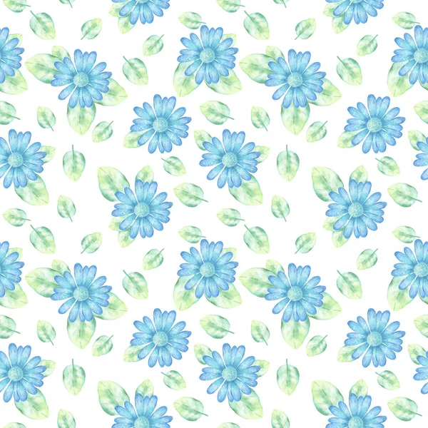 Watercolor Pattern Spring Flowers — Stock Photo, Image