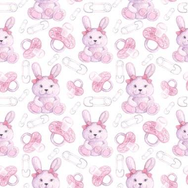  desen bir tavşan, meme ucu ve PIN ile kız