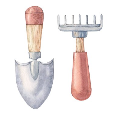 bahçe aletleri suluboya seti 5