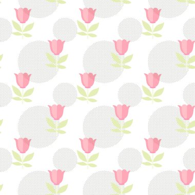 Pastel süs pembe çiçekler yapılmış beyaz bir arka plan üzerinde vektör deseni. Tekstil, ambalaj tasarımı, baskı için idealdir