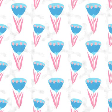 Pastel süs çiçekleri ve dallar yapılmış beyaz bir arka plan üzerinde sevimli vektör deseni. Tekstil, ambalaj tasarımı, baskı için idealdir