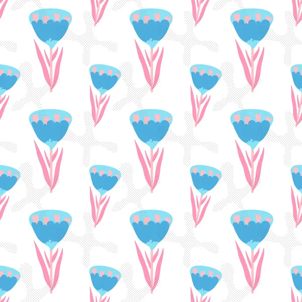 Pastel süs çiçekleri ve dallar yapılmış beyaz bir arka plan üzerinde sevimli vektör deseni. Tekstil, ambalaj tasarımı, baskı için idealdir