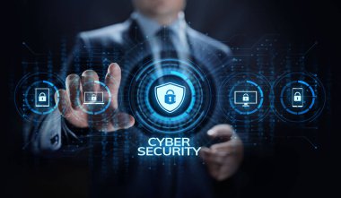 Siber güvenlik veri koruması bilgi gizliliği internet teknolojisi kavramı.