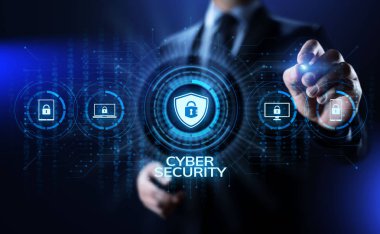 Siber güvenlik veri koruması bilgi gizliliği internet teknolojisi kavramı.