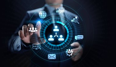 CRM - Müşteri İlişkileri Yönetimi. Girişim İletişim ve planlama yazılım kavramı.