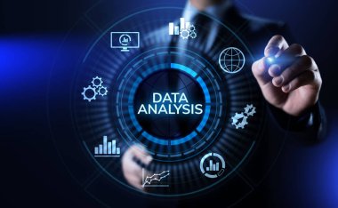 Veri analizi iş zekası analizi internet teknolojisi kavramı.