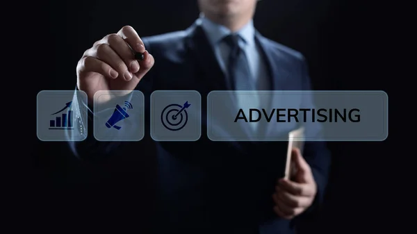 Advertising Marketing Sales Growth Business concept on screen. — Stock Photo, Image