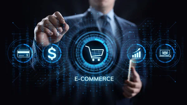 E-Commerce Online Shopping Digitales Marketing- und Vertriebstechnologiekonzept. — Stockfoto