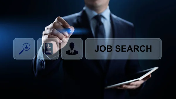 Pesquisa de emprego contratação de recrutamento enviar CV currículo conceito de negócio. — Fotografia de Stock