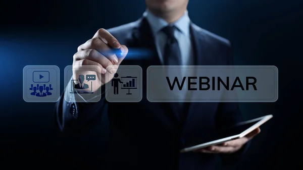 Webinar E-learning Online Seminar Education Business Concept. — 스톡 사진
