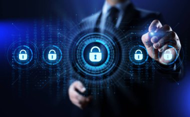 Siber güvenlik veri koruması bilgi gizliliği internet teknolojisi kavramı.