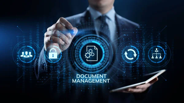 Système de gestion des documents digital right management business technology concept . — Photo