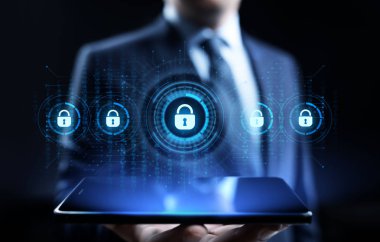 Siber güvenlik veri koruması bilgi gizliliği internet teknolojisi kavramı.