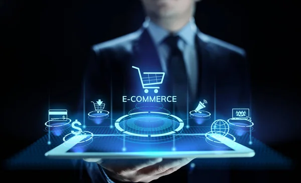 E-commerce Zakupy online Cyfrowa koncepcja marketingu i technologii sprzedaży. — Zdjęcie stockowe