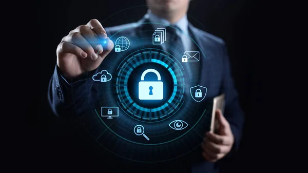 Seguridad cibernética protección de datos privacidad internet tecnología concepto. — Foto de Stock