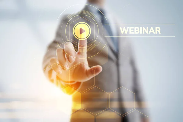 Webinar E-learning Online Σεμινάριο Εκπαίδευση Επιχειρηματική έννοια. — Φωτογραφία Αρχείου