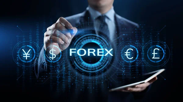 Forex trading taxa de câmbio conceito de negócio de investimento na Internet. — Fotografia de Stock