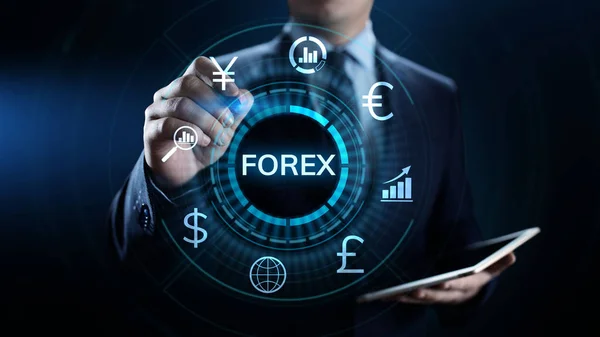 Forex comercio de divisas tipo de cambio internet inversión concepto de negocio. — Foto de Stock