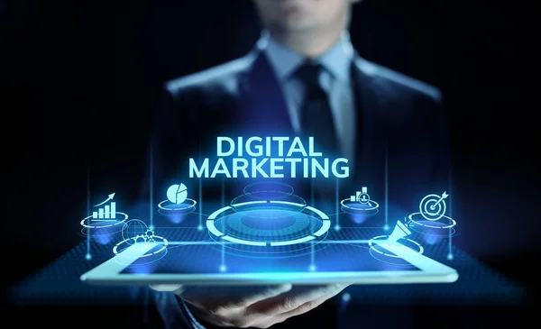 Digital marketing internet pubblicità e vendite aumentare il concetto di tecnologia aziendale. — Foto Stock