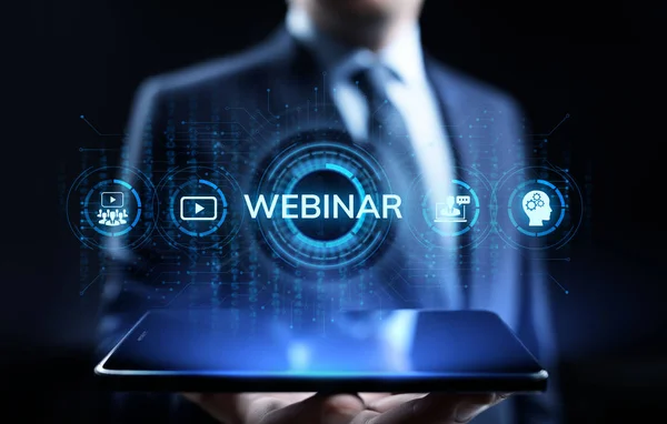 Webinar E-learning Online Seminar Education Business Concept. — 스톡 사진