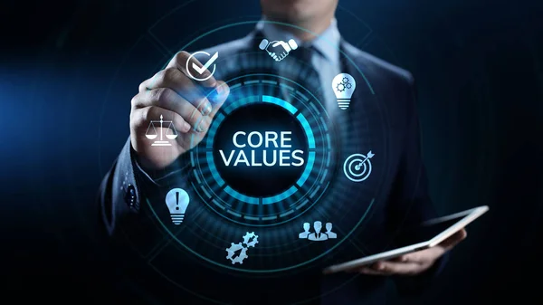Principais valores responsabilidade Empresa Ética Conceito de negócio. — Fotografia de Stock