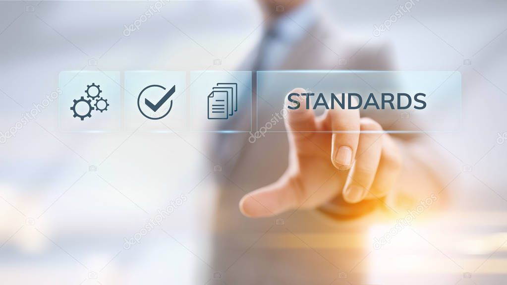 Standards quality Assurance control standardisation and certification concept.