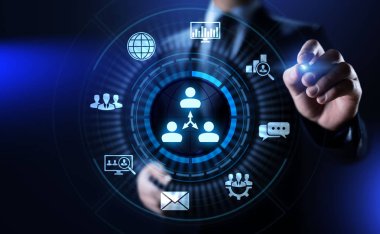 CRM - Müşteri İlişkileri Yönetimi. Girişim İletişim ve planlama yazılım kavramı.