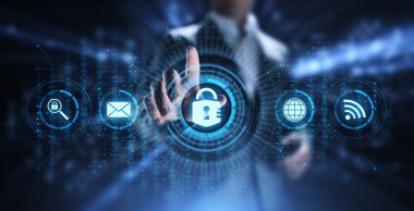 Siber güvenlik veri koruması bilgi gizliliği internet teknolojisi kavramı.