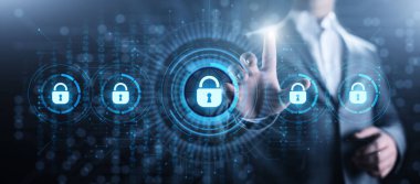 Siber güvenlik veri koruması bilgi gizliliği internet teknolojisi kavramı.