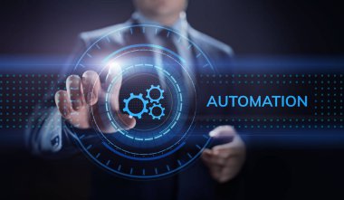 İş süreci otomasyon endüstriyel teknoloji yenilik optimizasyon kavramı.