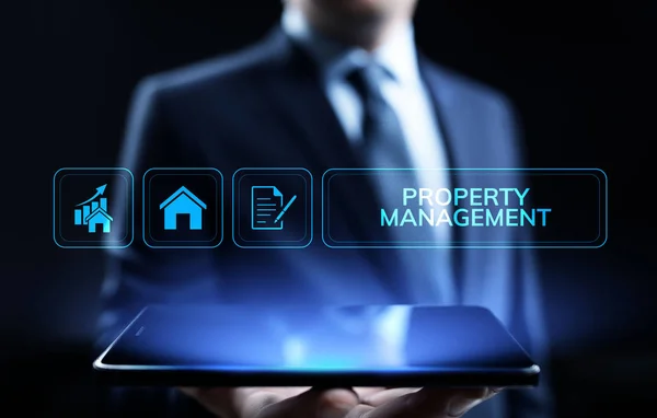 Property management Is the operation, control, and oversight of real estate. Business concept. — Stock Photo, Image