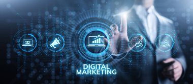 Dijital pazarlama internet reklamcılığı ve satış iş teknolojisi kavramını artırıyor.