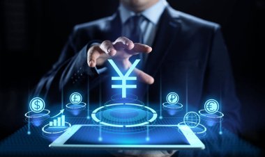 YEN sembolü Forex döviz kurunun ticari finans kavramı.
