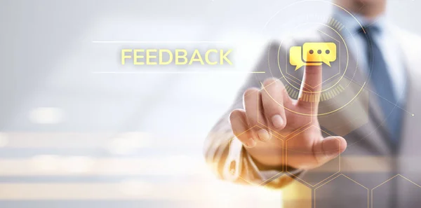 Feedback Avaliação da satisfação do cliente testimonials service business concept. — Fotografia de Stock