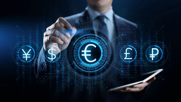 Icona Euro sullo schermo. Concetto di business Forex tasso di cambio. — Foto Stock