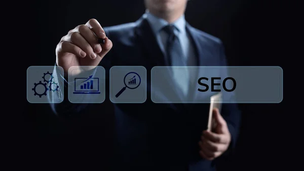 SEO Search Engine оптимизация концепции цифрового маркетинга бизнес-технологии. — стоковое фото