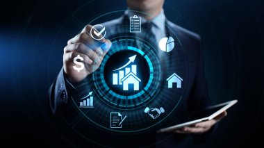 Mülk yönetimi, gayrimenkul işletme, kontrol ve denetimidir. İş konsepti.