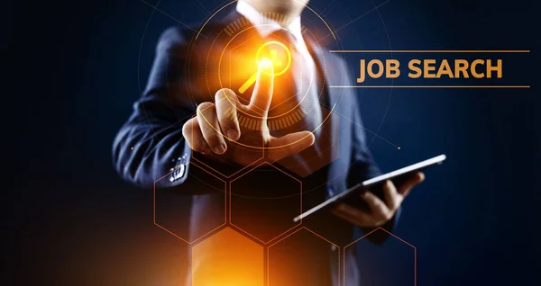 Pesquisa de emprego contratação de recrutamento enviar CV currículo conceito de negócio. — Fotografia de Stock