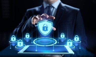 Siber güvenlik veri koruması bilgi gizliliği internet teknolojisi kavramı.