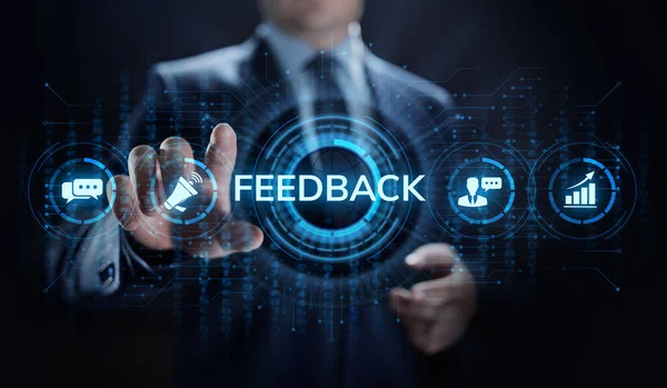 Opiniones Evaluación de la satisfacción del cliente testimonios servicio concepto de negocio. — Foto de Stock