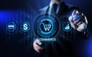 Online Alışveriş Dijital Pazarlama ve Satış Teknolojisi Konsepti.