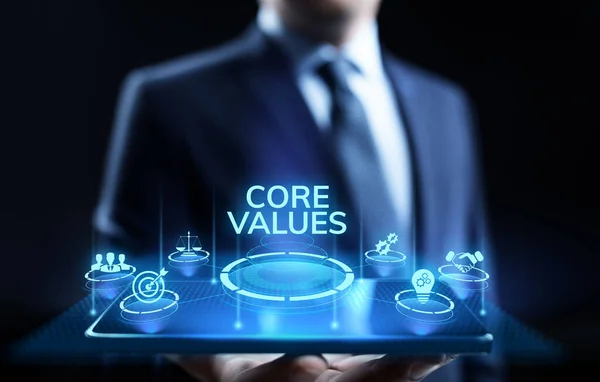 Valores Básicos Responsabilidad Empresa Ética Concepto Negocio — Foto de Stock