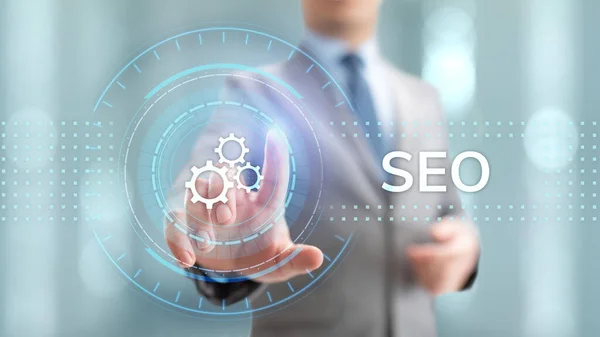 Seo Ottimizzazione Dei Motori Ricerca Digital Marketing Business Technology Concept — Foto Stock