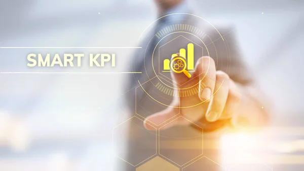 Smart Kpi Análisis Rendimiento Mejora Del Concepto Tecnología Industrial Empresarial —  Fotos de Stock