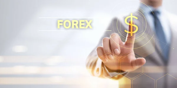 Konsep bisnis investasi internet nilai tukar mata uang perdagangan Forex. — Stok Foto