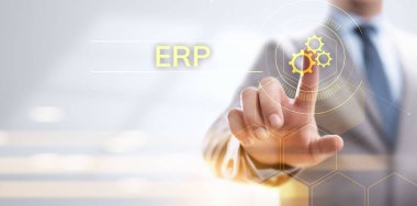 ERP Enterprise kaynak planlama sistemi yazılım iş teknolojisi.